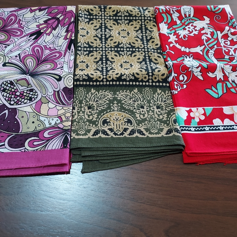 Cotton bandana trio